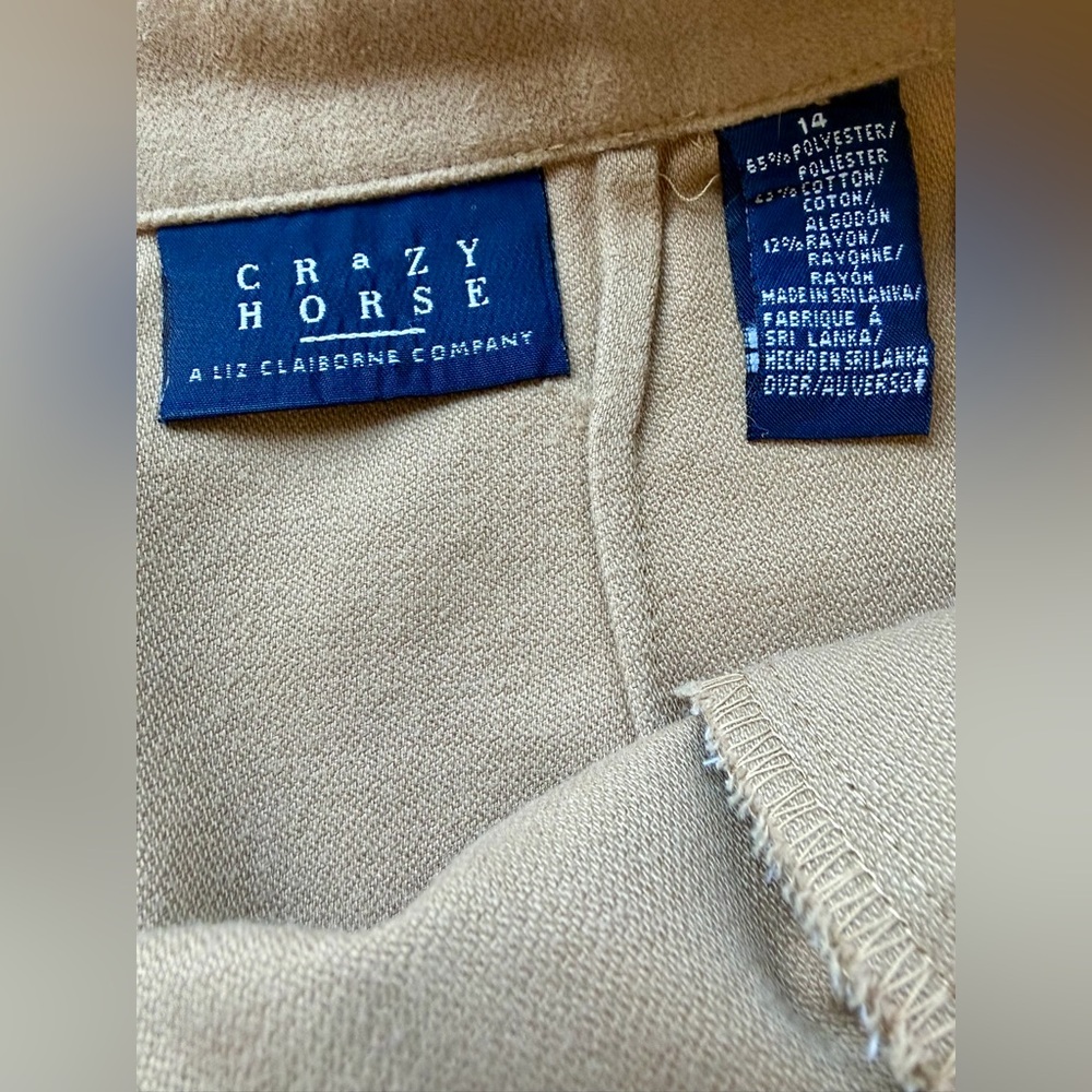 Crazy Horse Liz Claiborne Camel Colored Soft Lined Pencil Skirt Size 14 - Picture 3 of 7